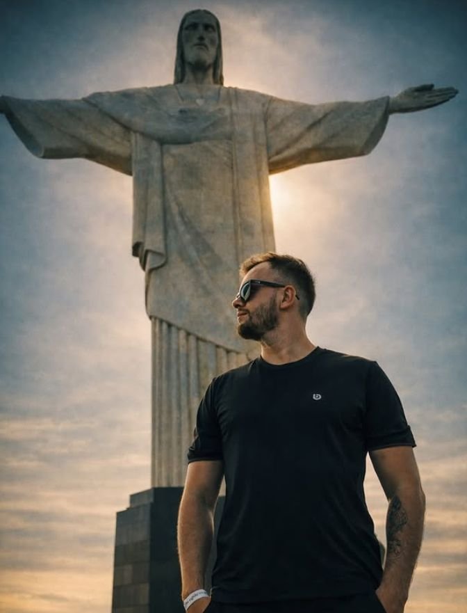 Viajante iTrip no Cristo Redentor, Rio de Janeiro
